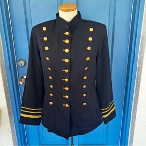 Vintage Karen Kane Navy Blue Military Style Jacket, size 12